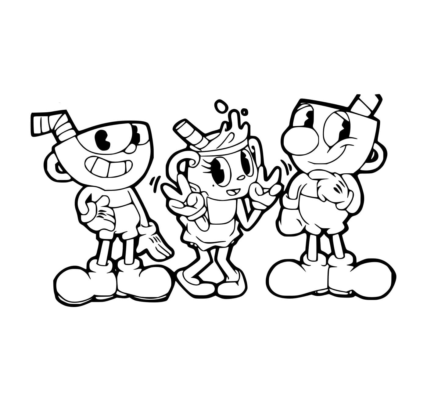 Cuphead en Ms Chalice met Mugman