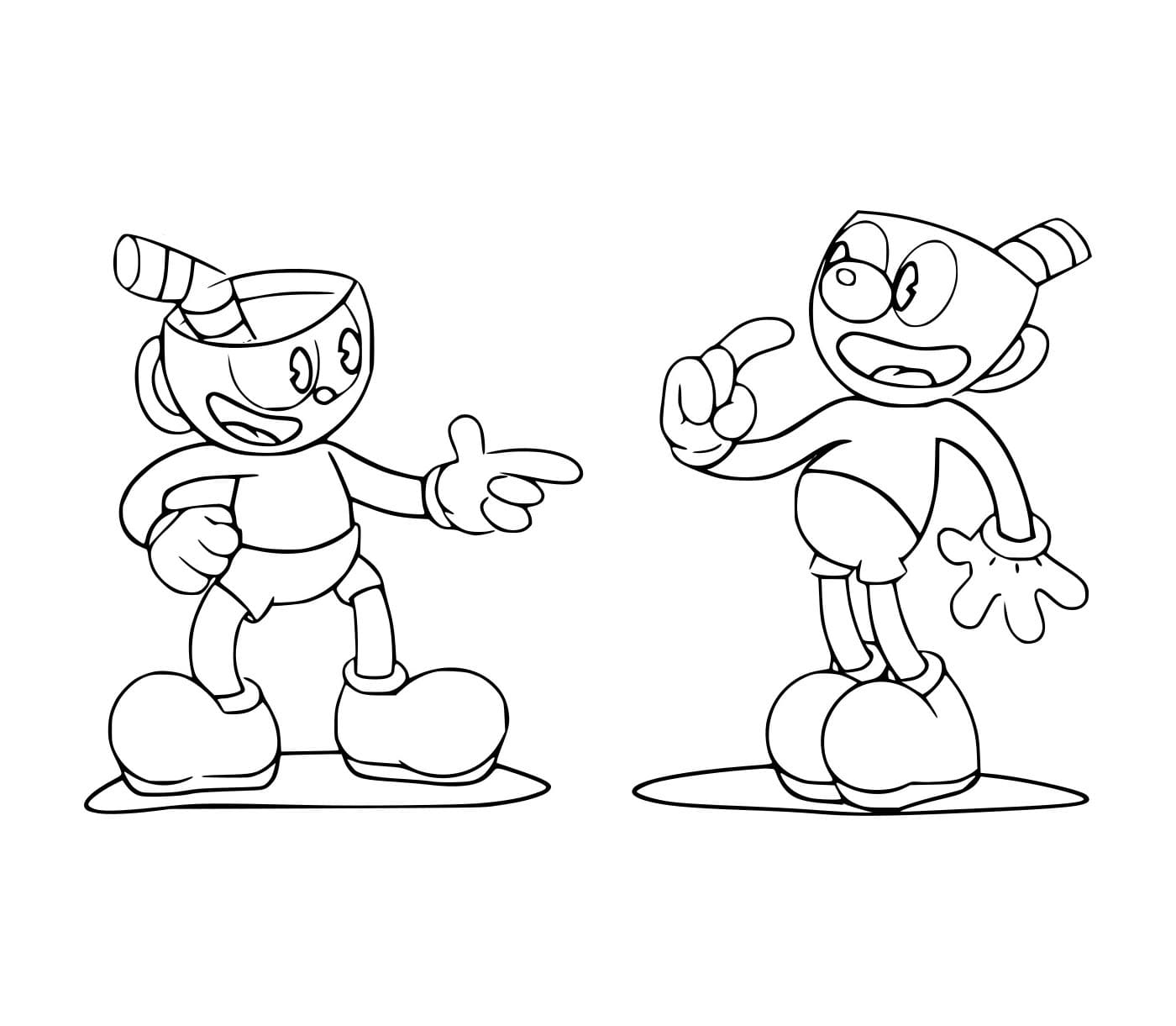 Cuphead praat met Mugman