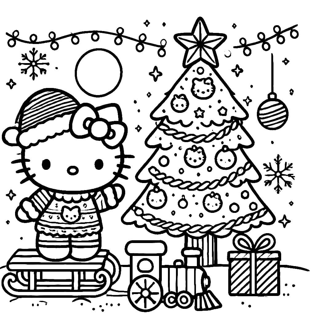 Hello Kitty en kerstboom