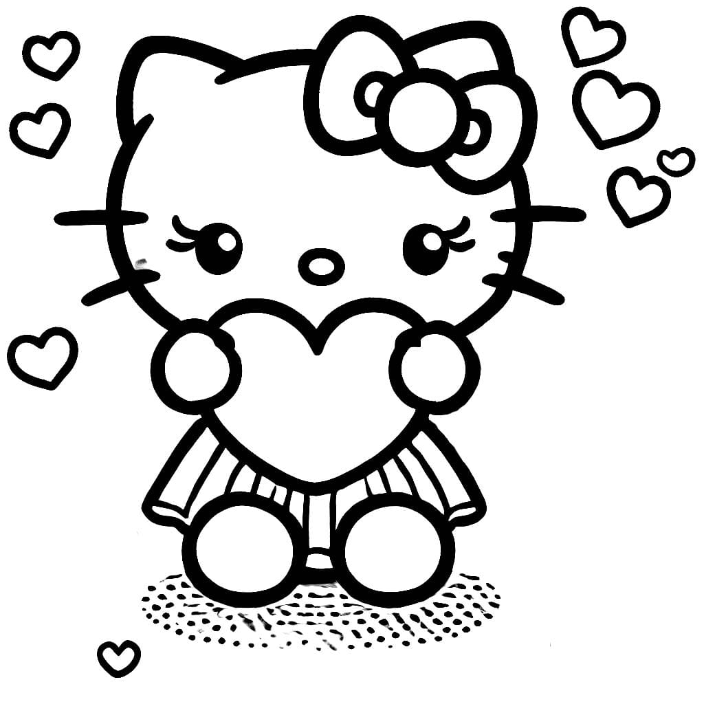 Hello Kitty houdt hart vast