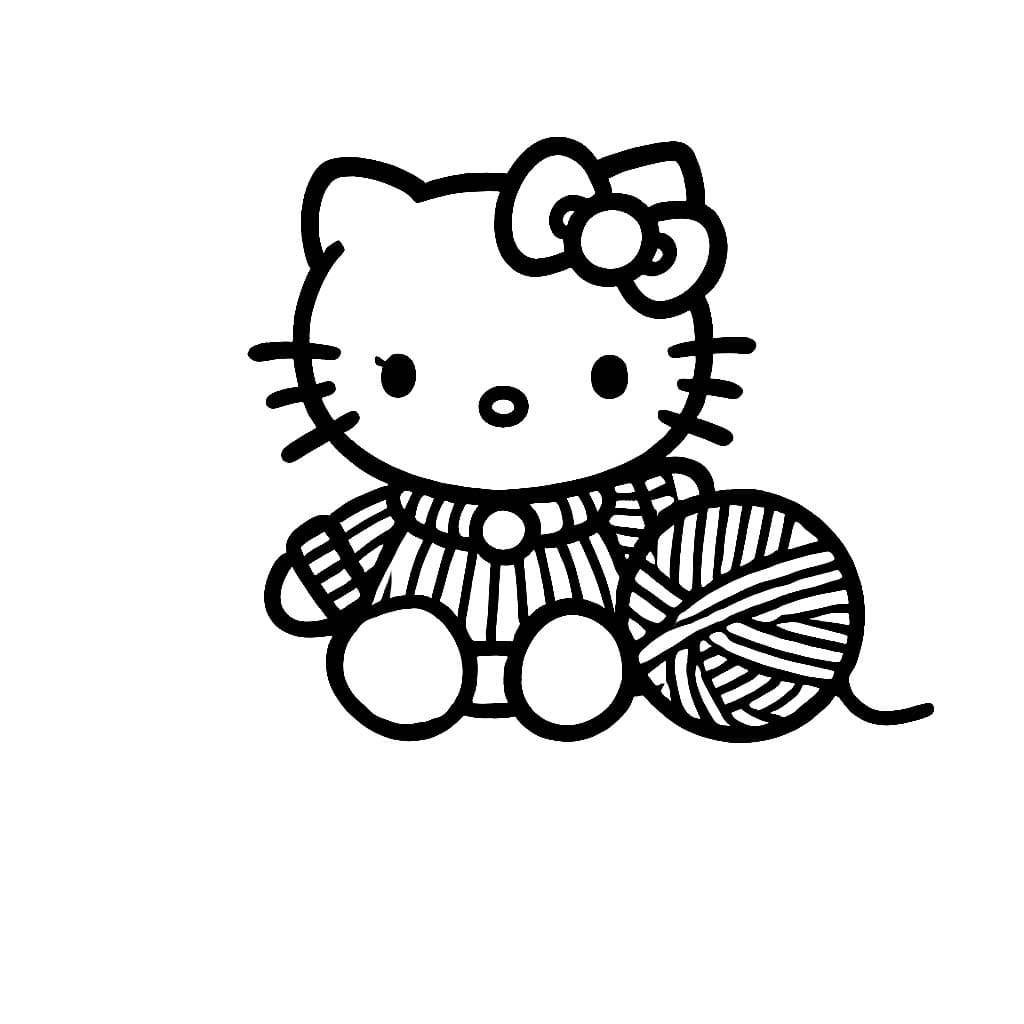 Hello Kitty met garen