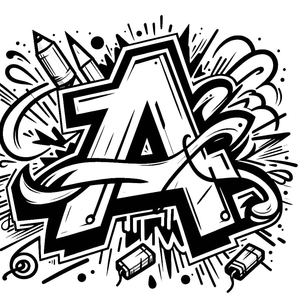 Letter A graffiti stijl