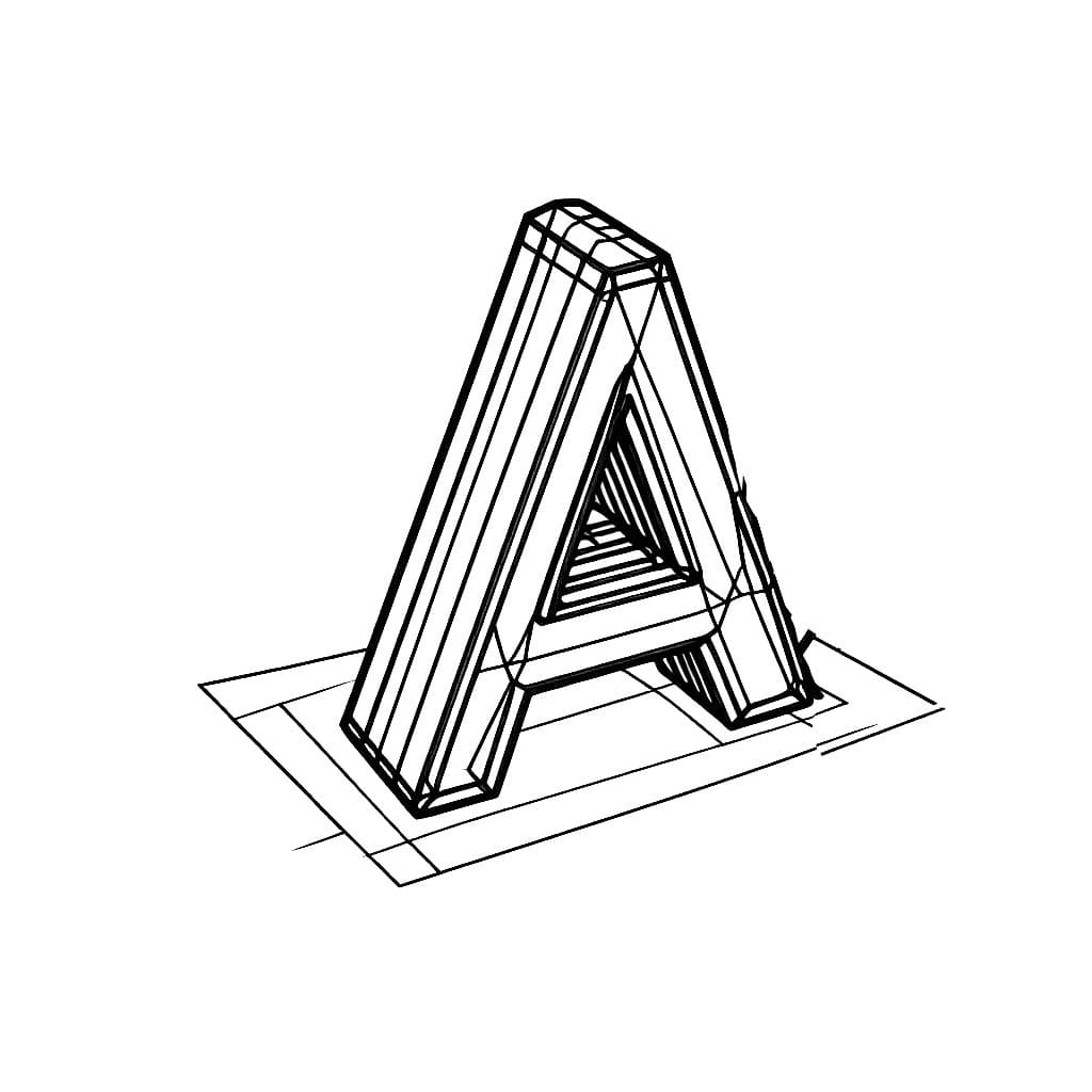 Letter A in 3D