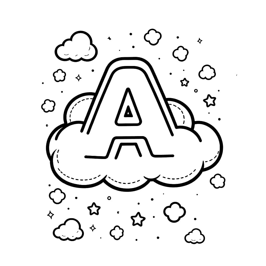 Letter A op wolk