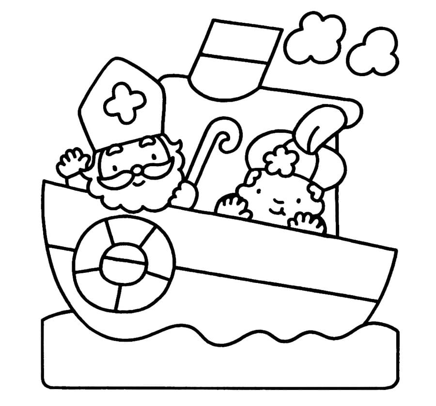 Sint en Piet op de Pakjesboot