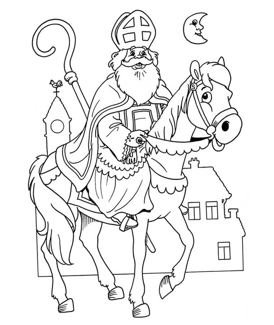 Sinterklaas op zijn paard