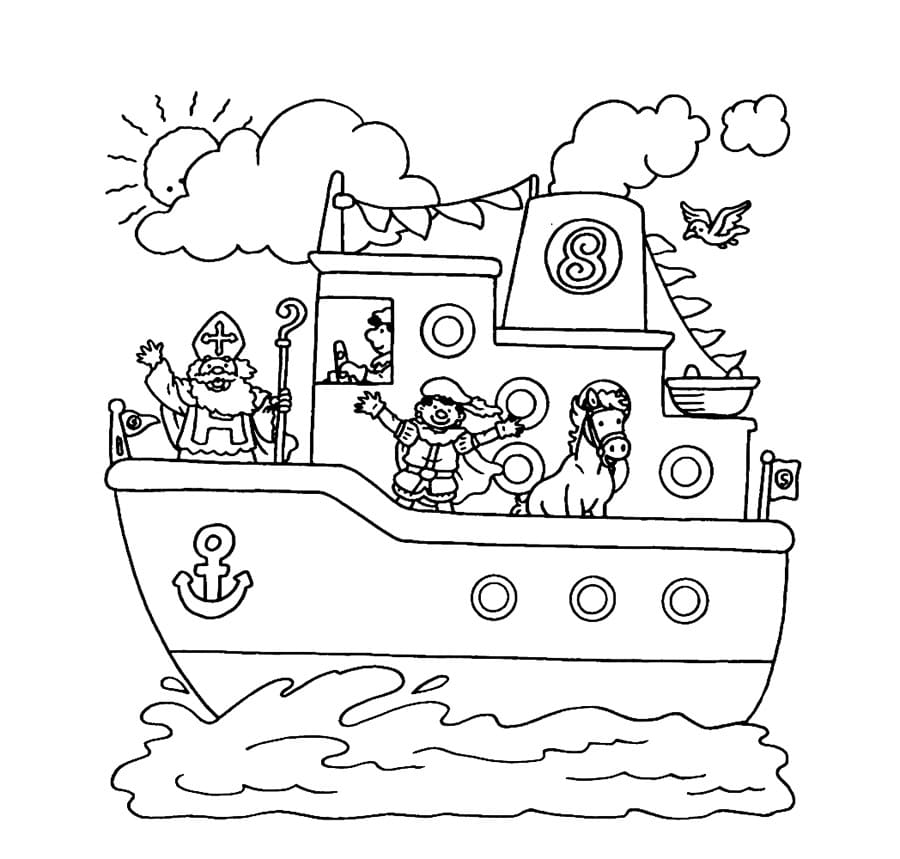 Sinterklaas-pakjesboot-aan