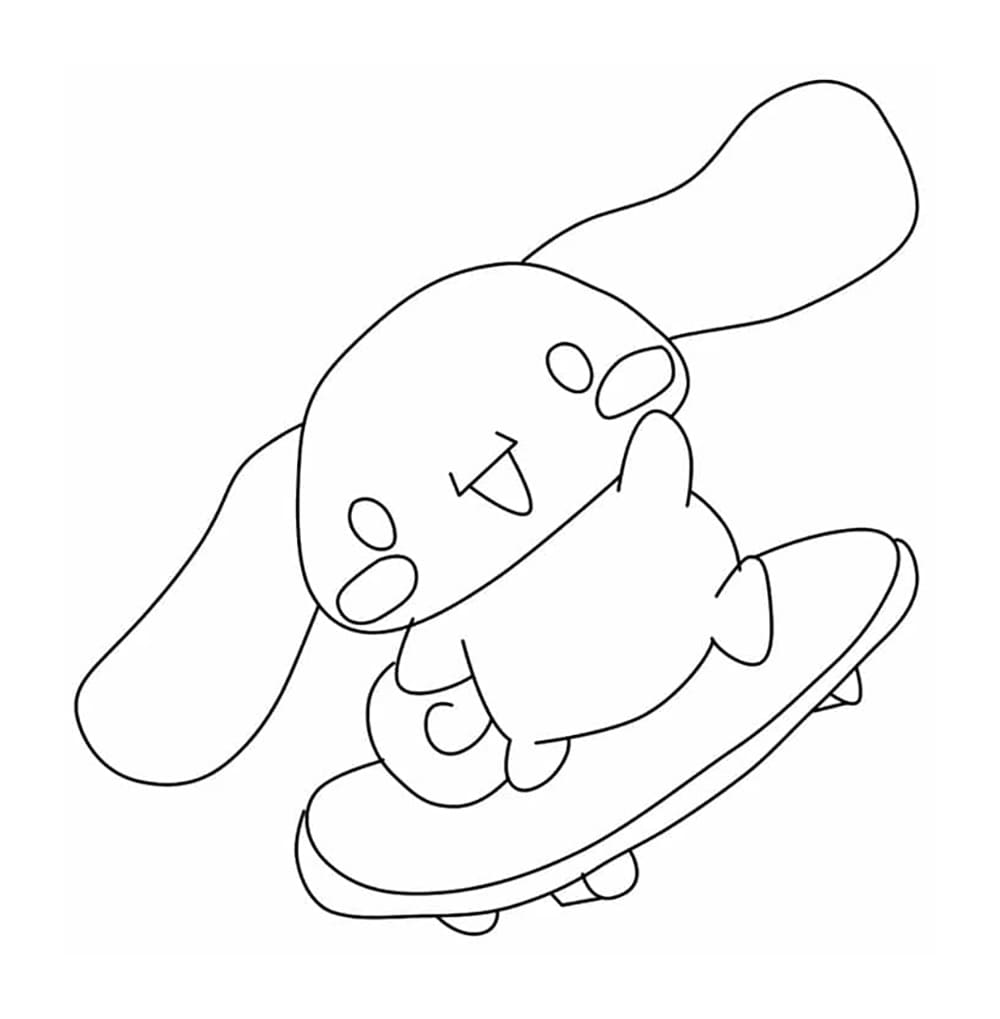 Cinnamoroll skateboarden