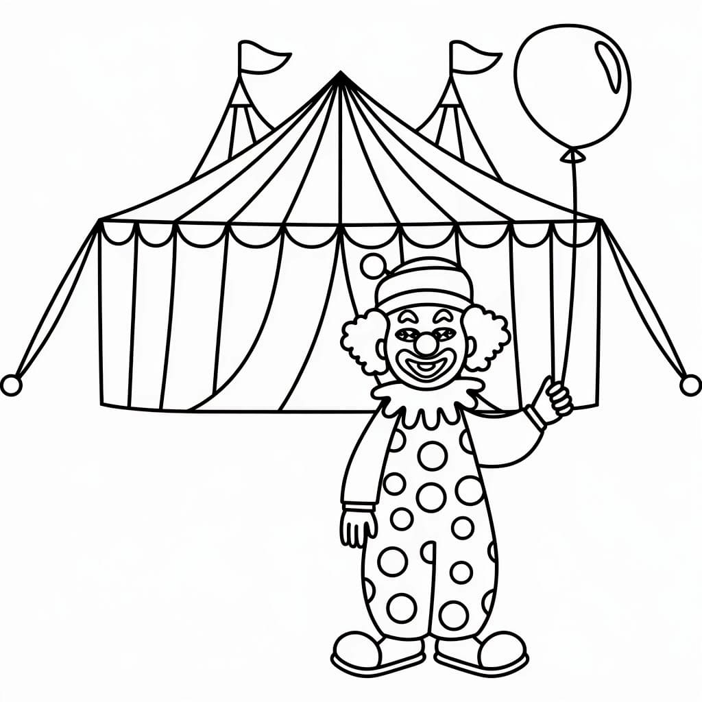 Clown houdt ballon vast