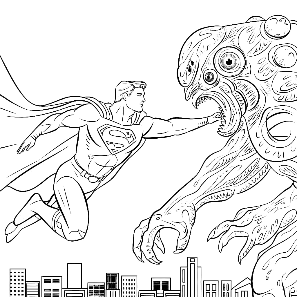 Superman vecht tegen monsters