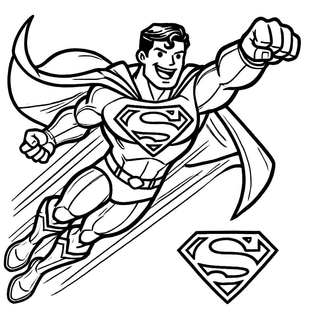 Superman Vliegt Vrolijk Kleurplaat Kinderen Kleurplaat Superman Vliegt Vrolijk Kleurplaat Kinderen Kleurplaat