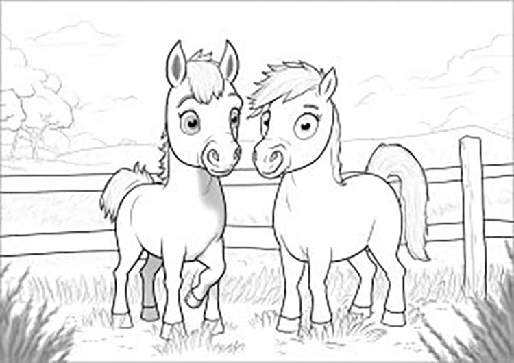 Cartoon paarden