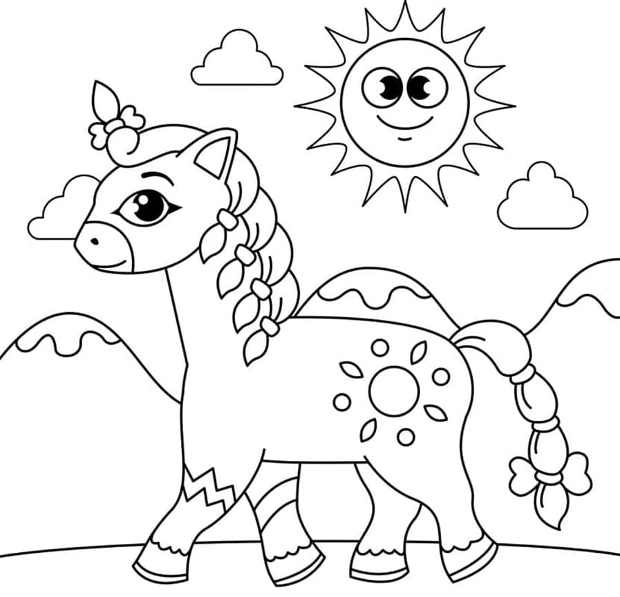 Paard en zon