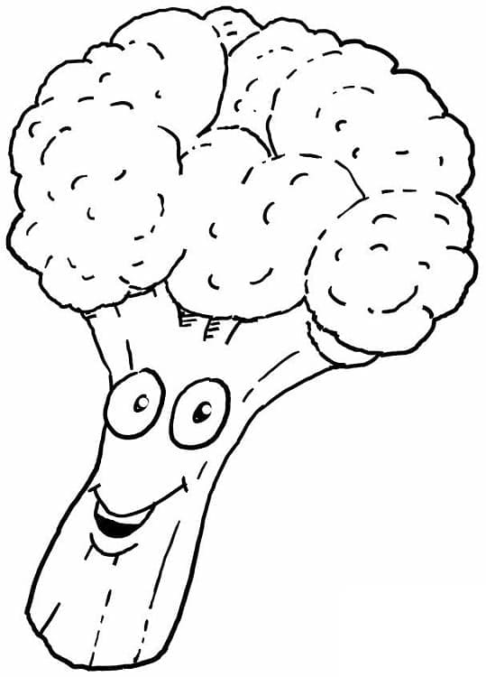 Afdrukbare Cartoon Broccoli