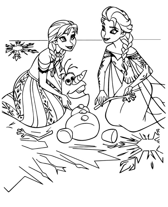 Anna en Elsa met Olaf