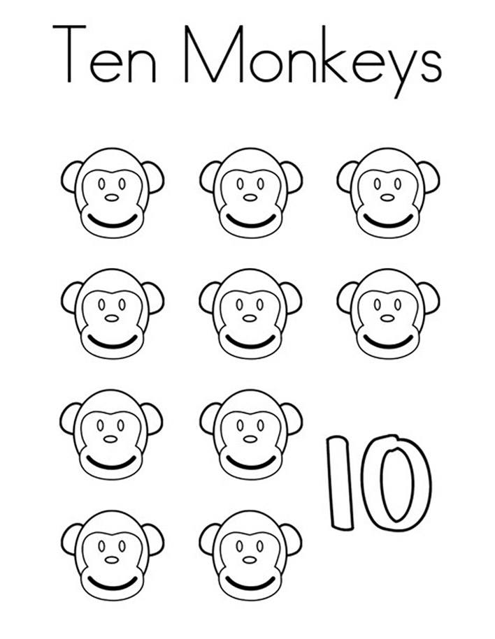 Cijfer 10 met apen