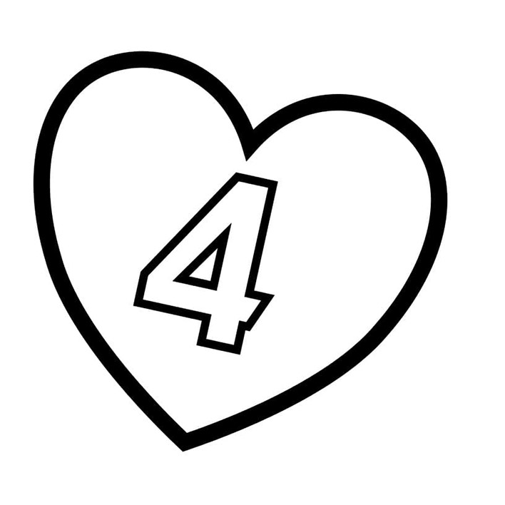 Cijfer 4 in hart
