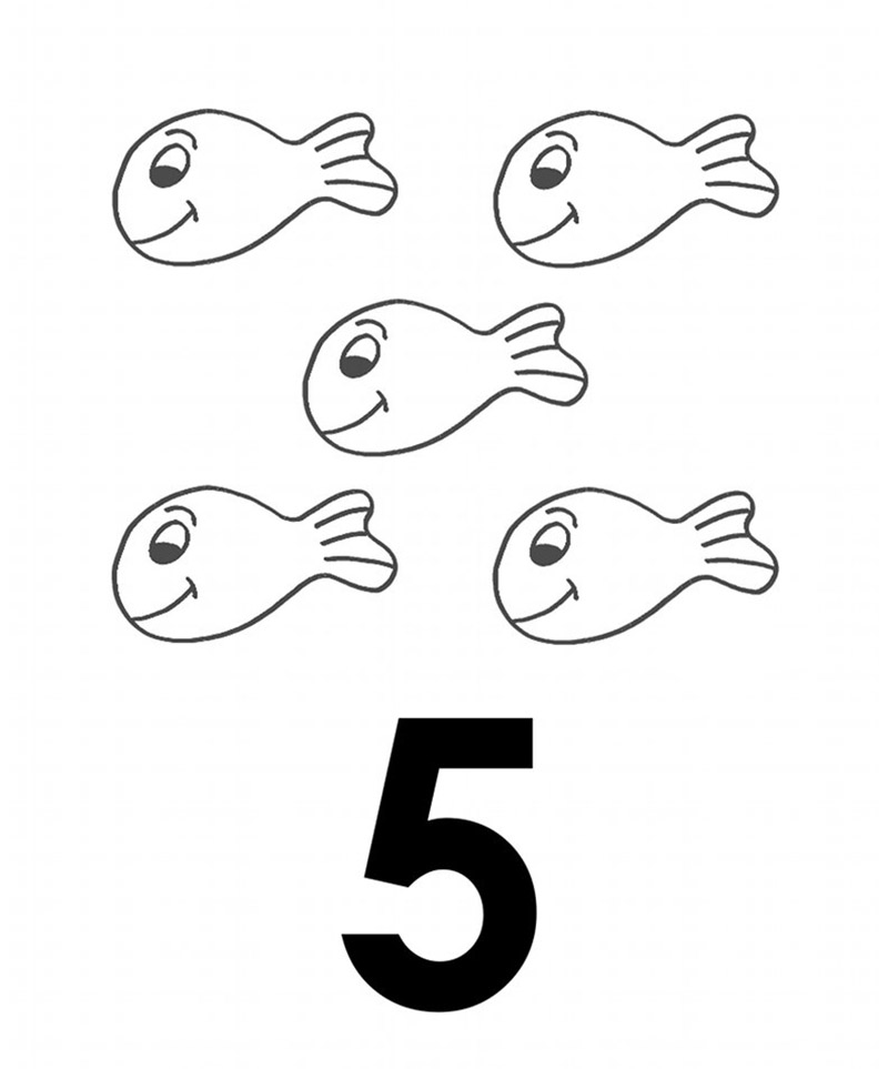 Nummer 5 met vissen