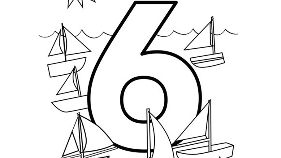 Cijfer 6 met boot