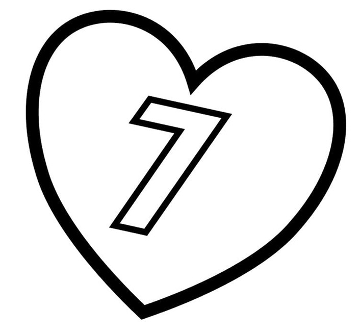 Cijfer 7 in hart