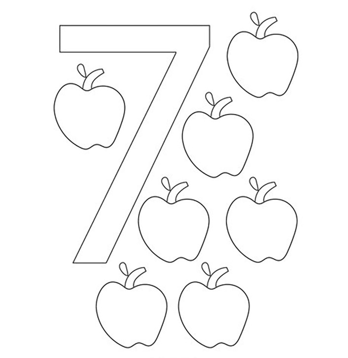 Cijfer 7 met appel