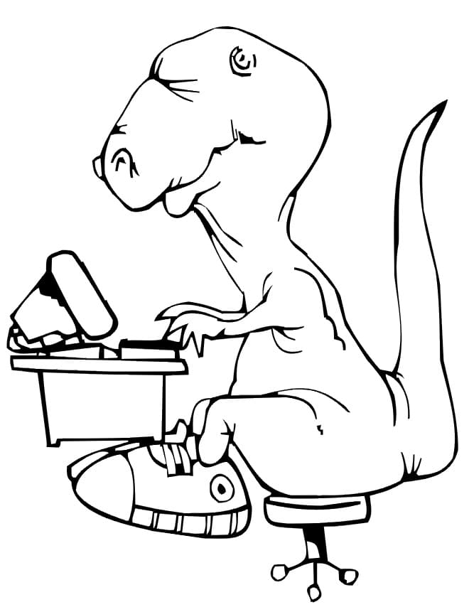 Dinosaurus met Computer