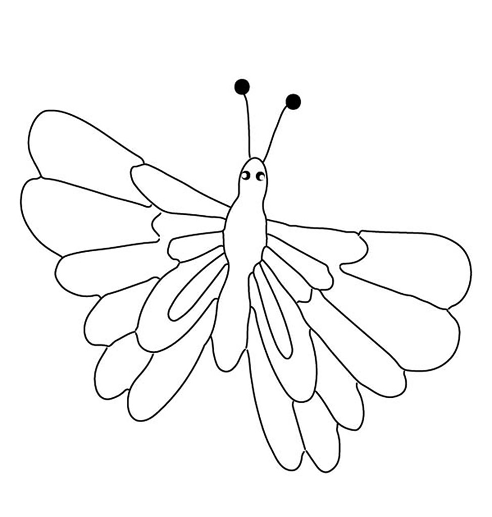 eenvoudige vlinder tekening