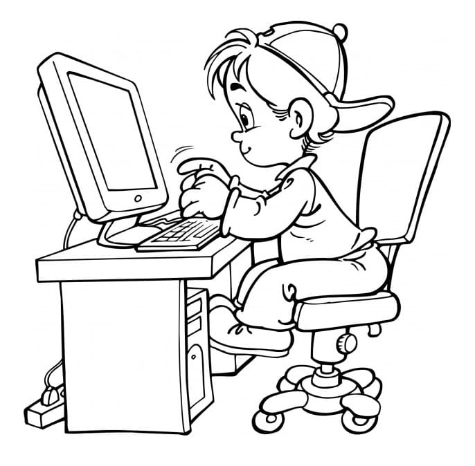 Jongen op computer