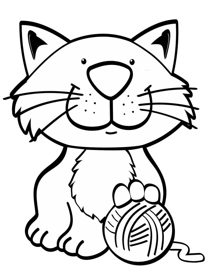 Kat en garen bal