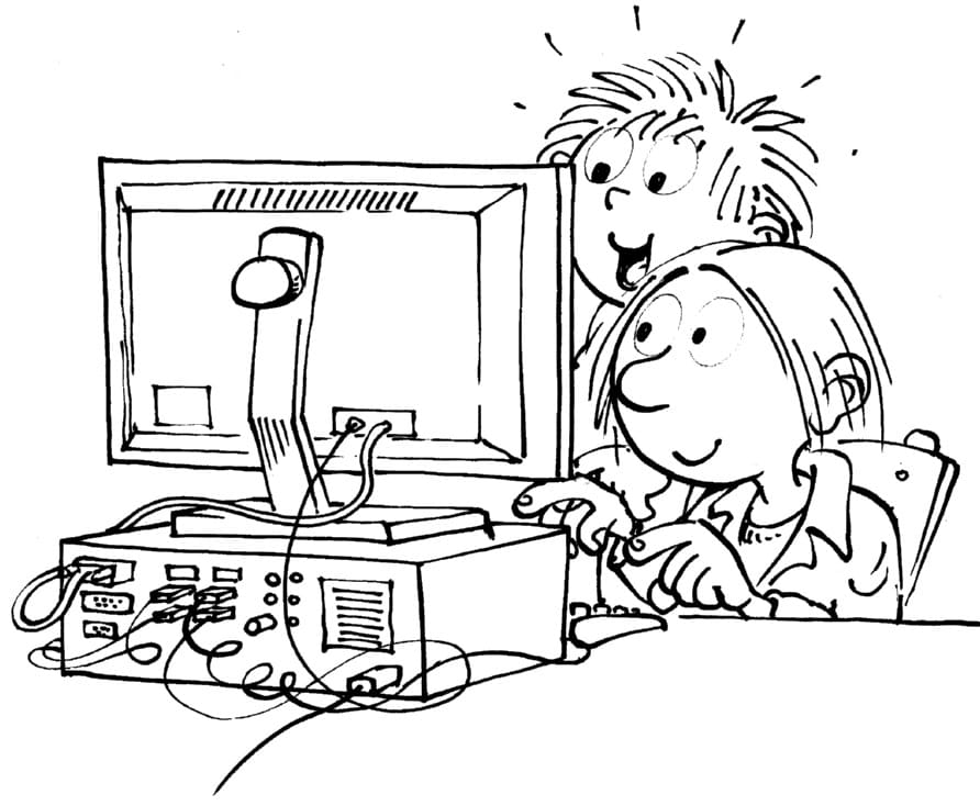 Kinderen met computer
