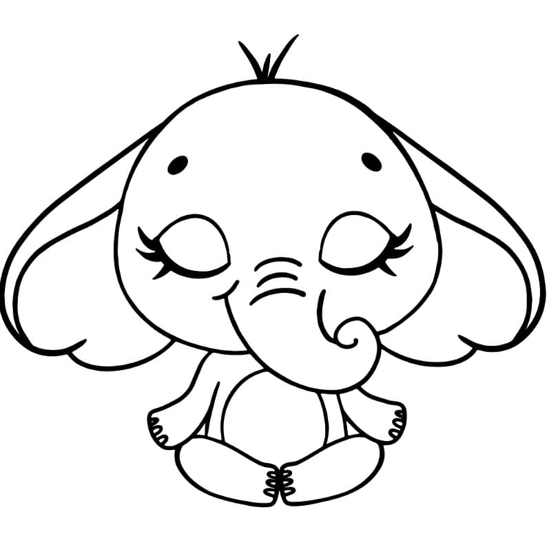 Leuke olifant die yoga doet