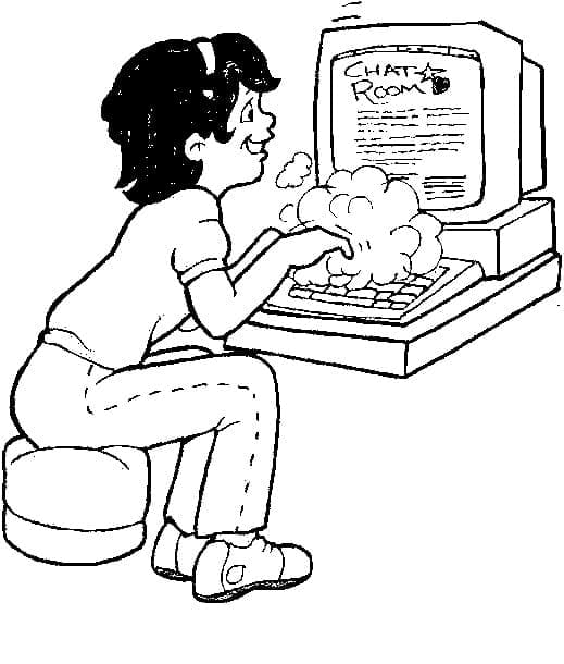 Meisje en Computer