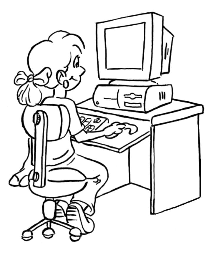 Meisje Met Behulp Van Computer