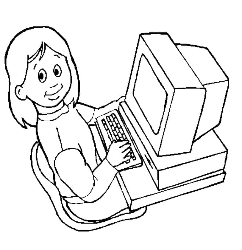Meisje op computer