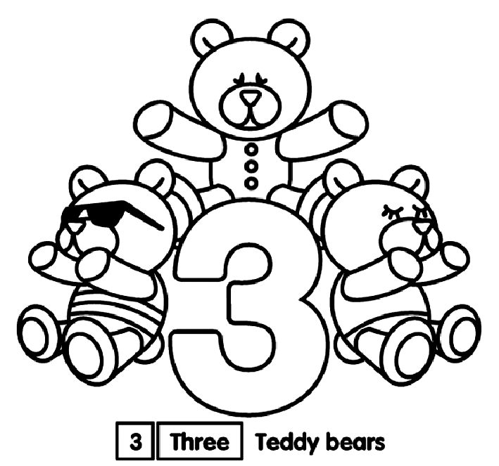 Nummer 3 met teddybeer