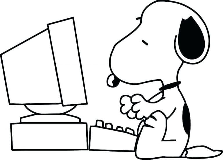 Snoopy met computer