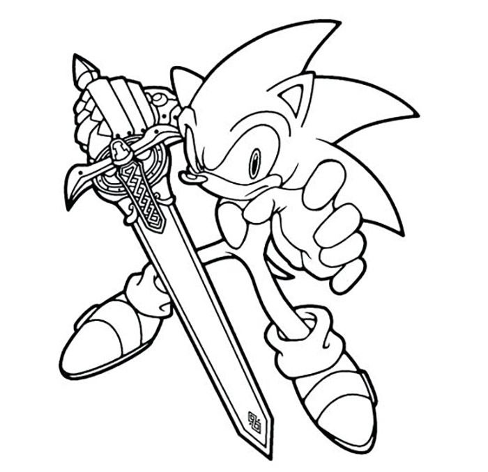 Sonic met zwaard