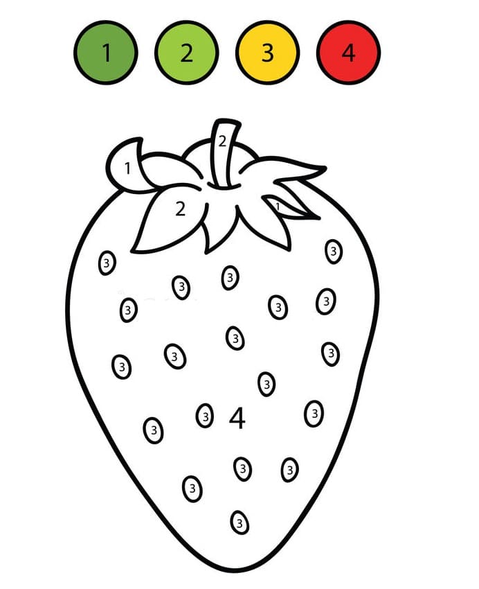 Aardbei Fruit Kleur op nummer