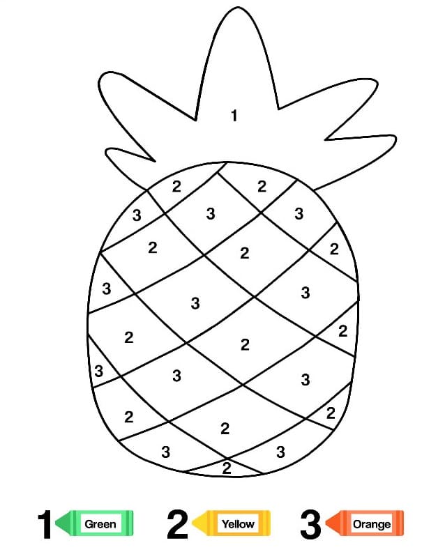 Ananas kleur op nummer