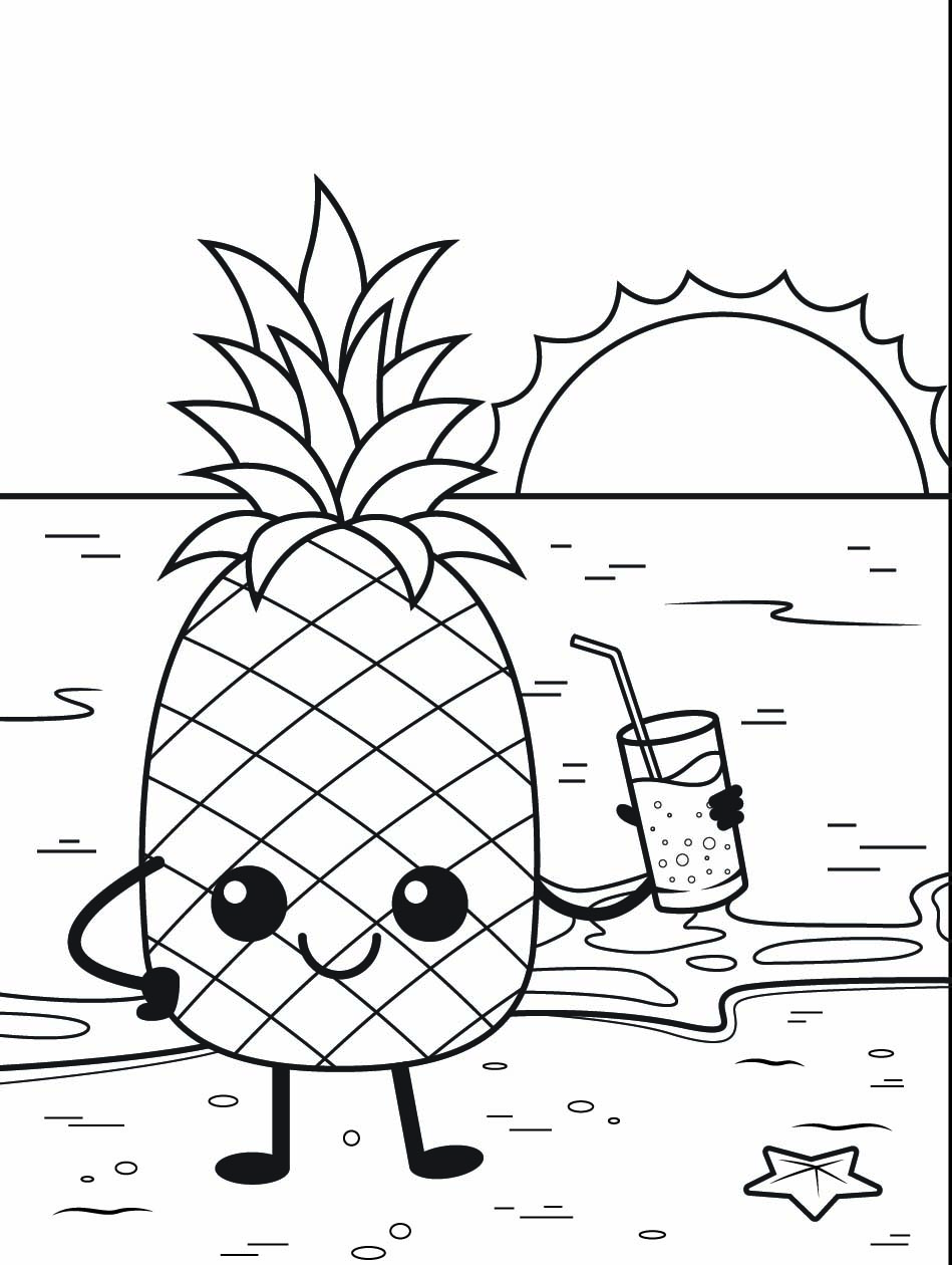 Ananas met een glas sap