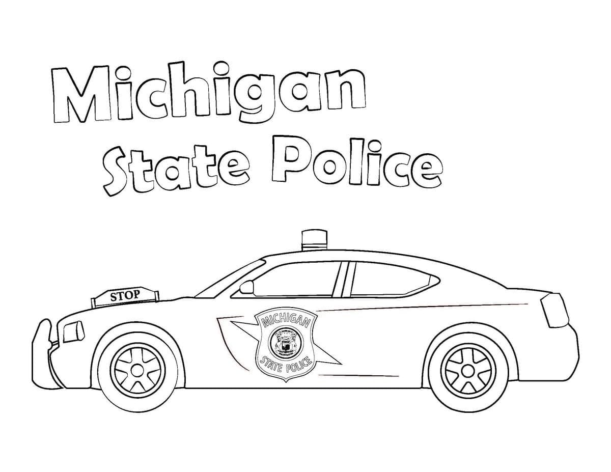 De politieauto van de staat Michigan