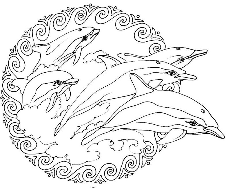 Dolfijnen dierlijke mandala
