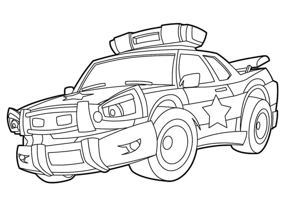 Geanimeerde politiewagen