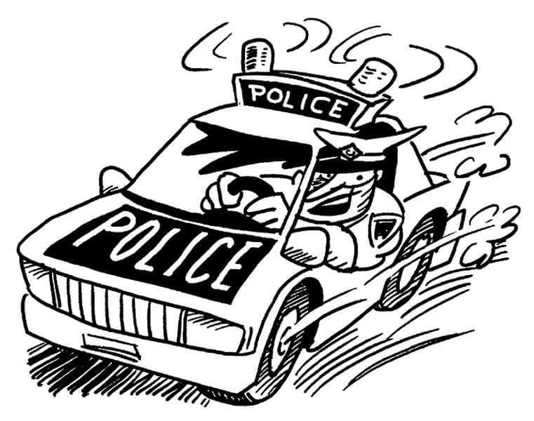Grappige cartoon politiewagen