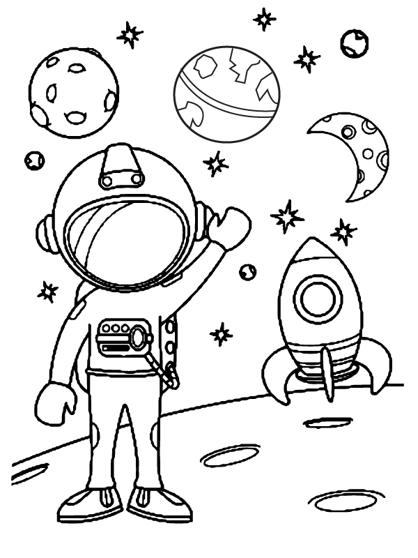 Leuke astronaut in de ruimte