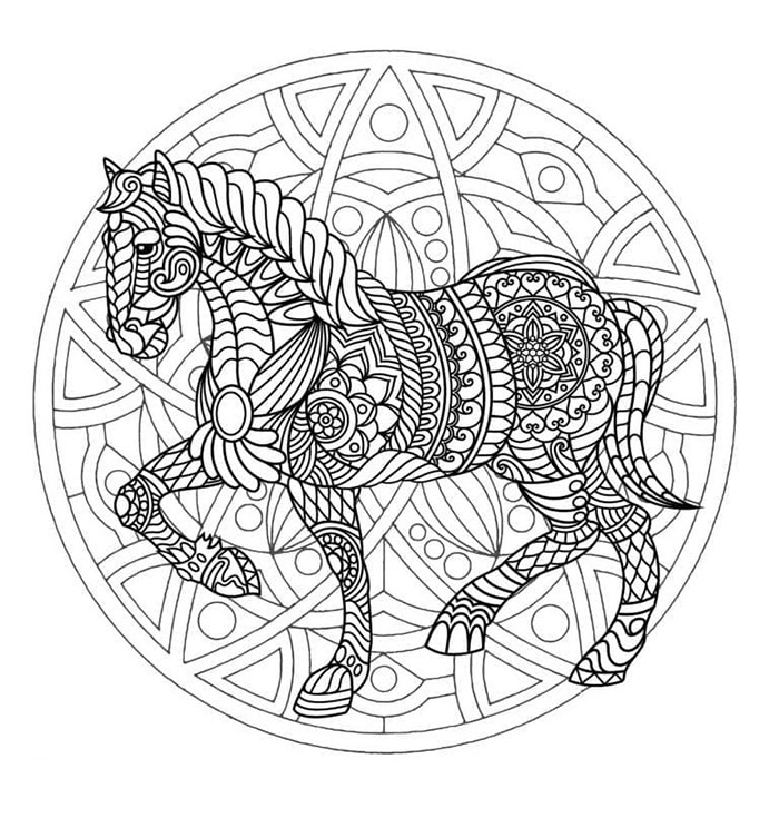 Paard dier mandala