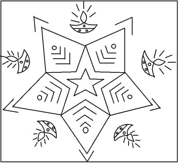 Rangoli-ontwerp afdrukken
