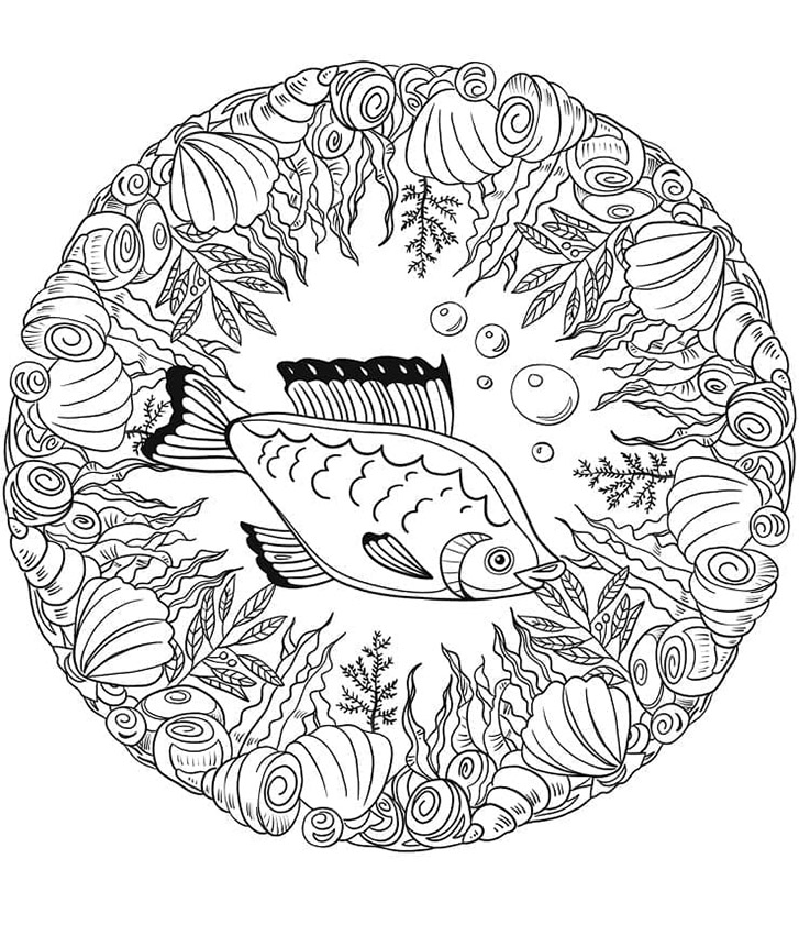 Vissen dierlijke mandala