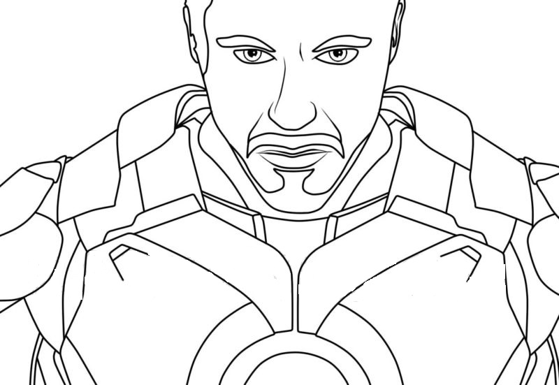 Close-up van Iron Man in het gezicht van Robert Downey Jr
