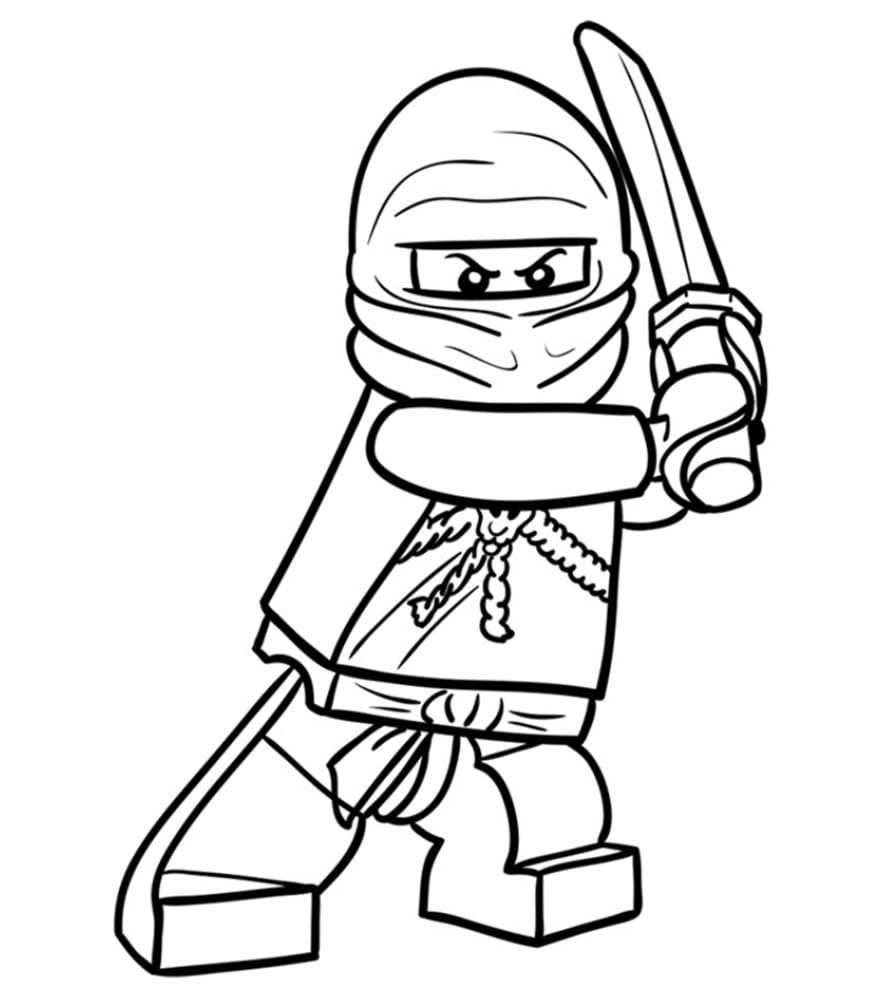 Een gevaarlijke ninja die een katana hanteert